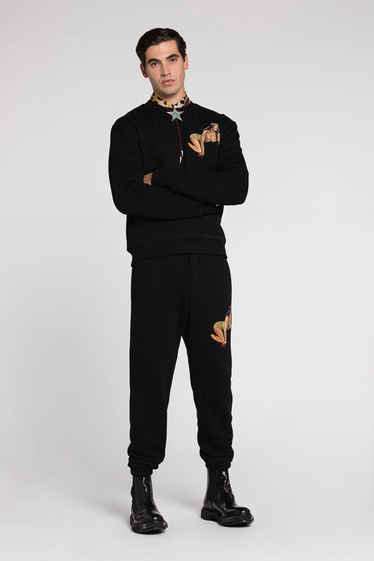 RC Embroidered Cotton Track Pants RC Embroidered Cotton Track Pants Black RRT25K-CF050