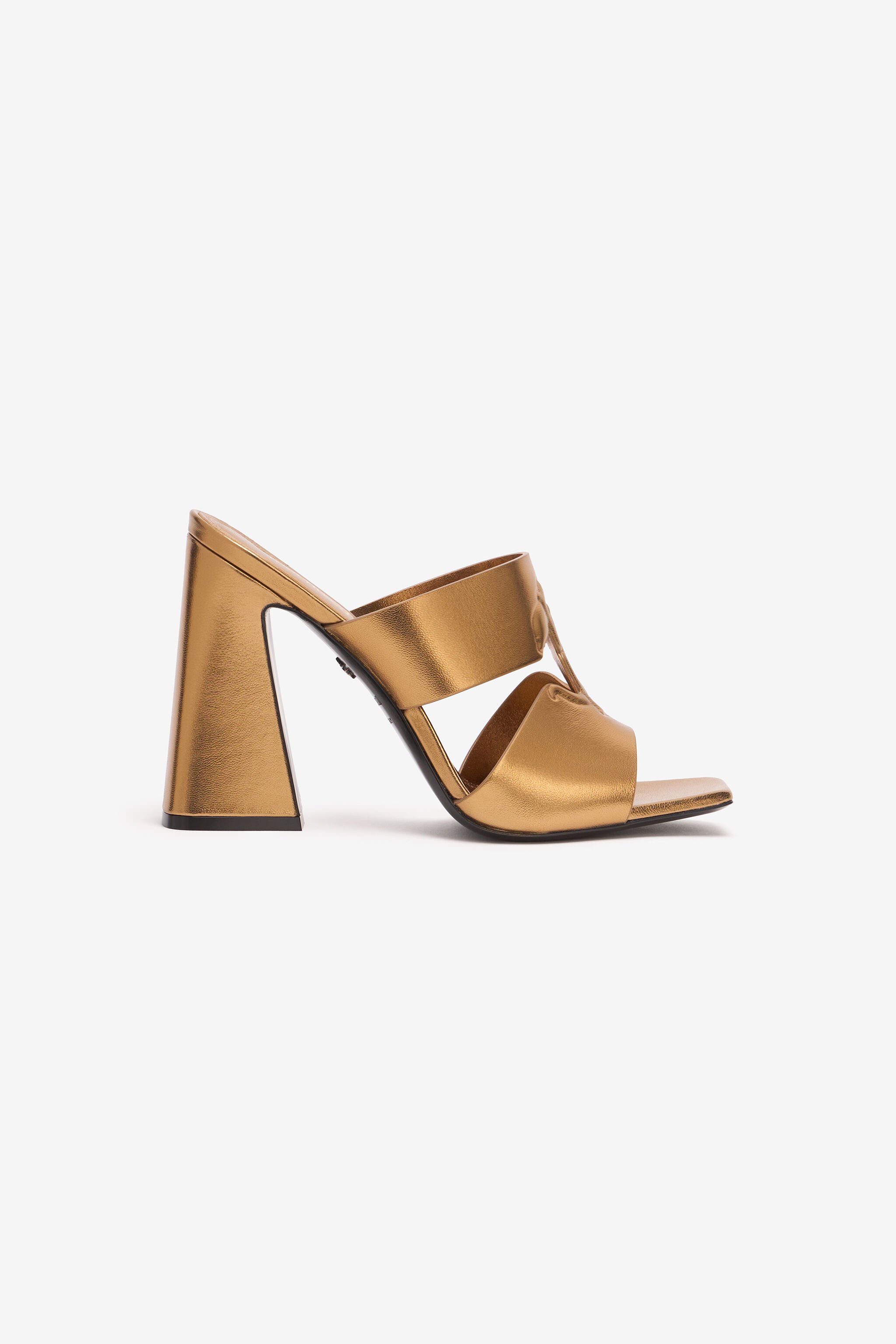 RC Laminated Mules With Maxi Heels Gold TKS004-PZ296