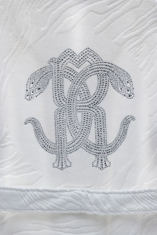 HO Crystal Snakes terry cotton bathrobe. White RALM39-IM039