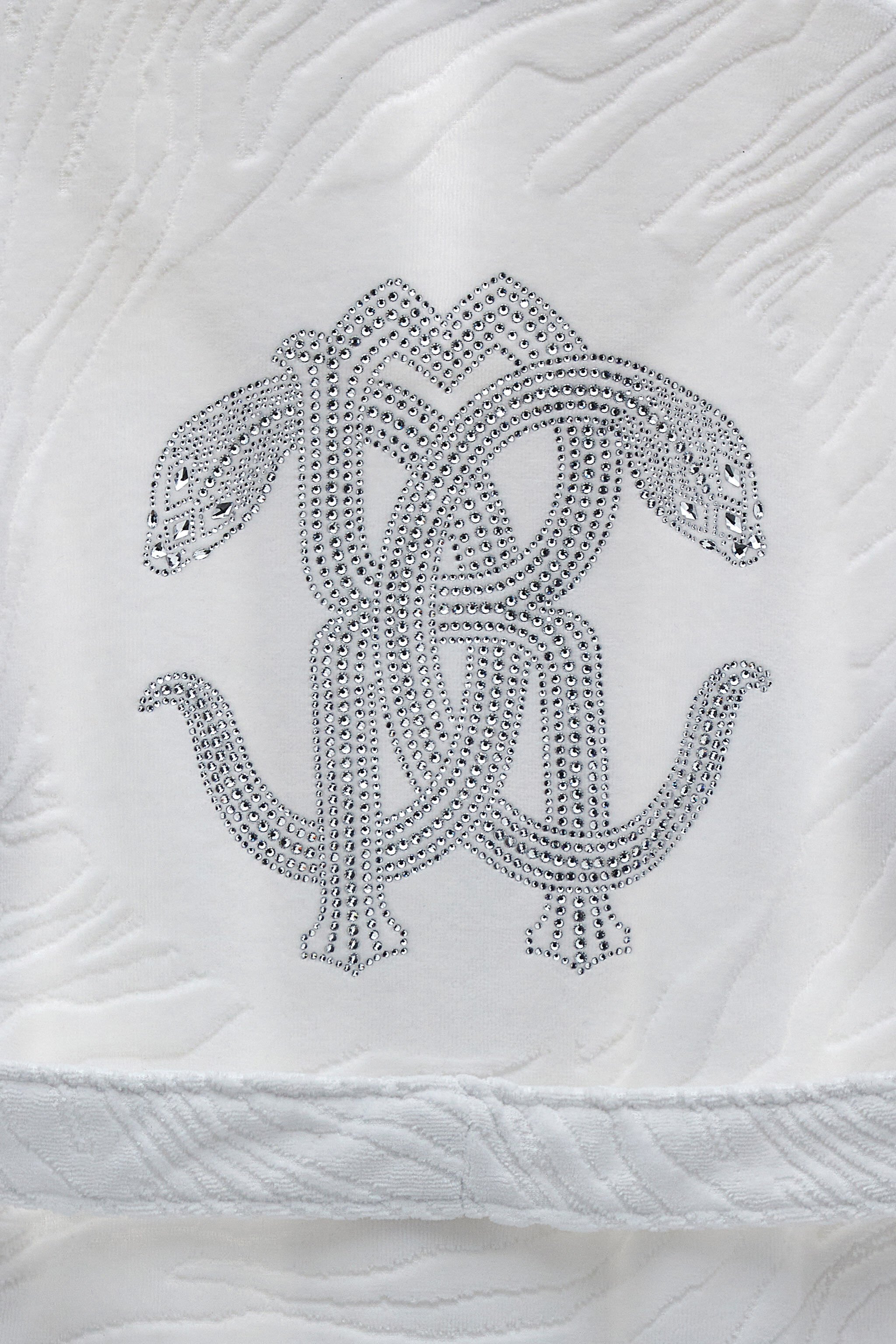 HO Crystal Snakes terry cotton bathrobe. White RALM39-IM039