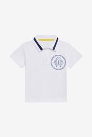 JU Weißes Poloshirt mit Monogram RC-Stickerei OPTICAL WHITE TJT644-JD001