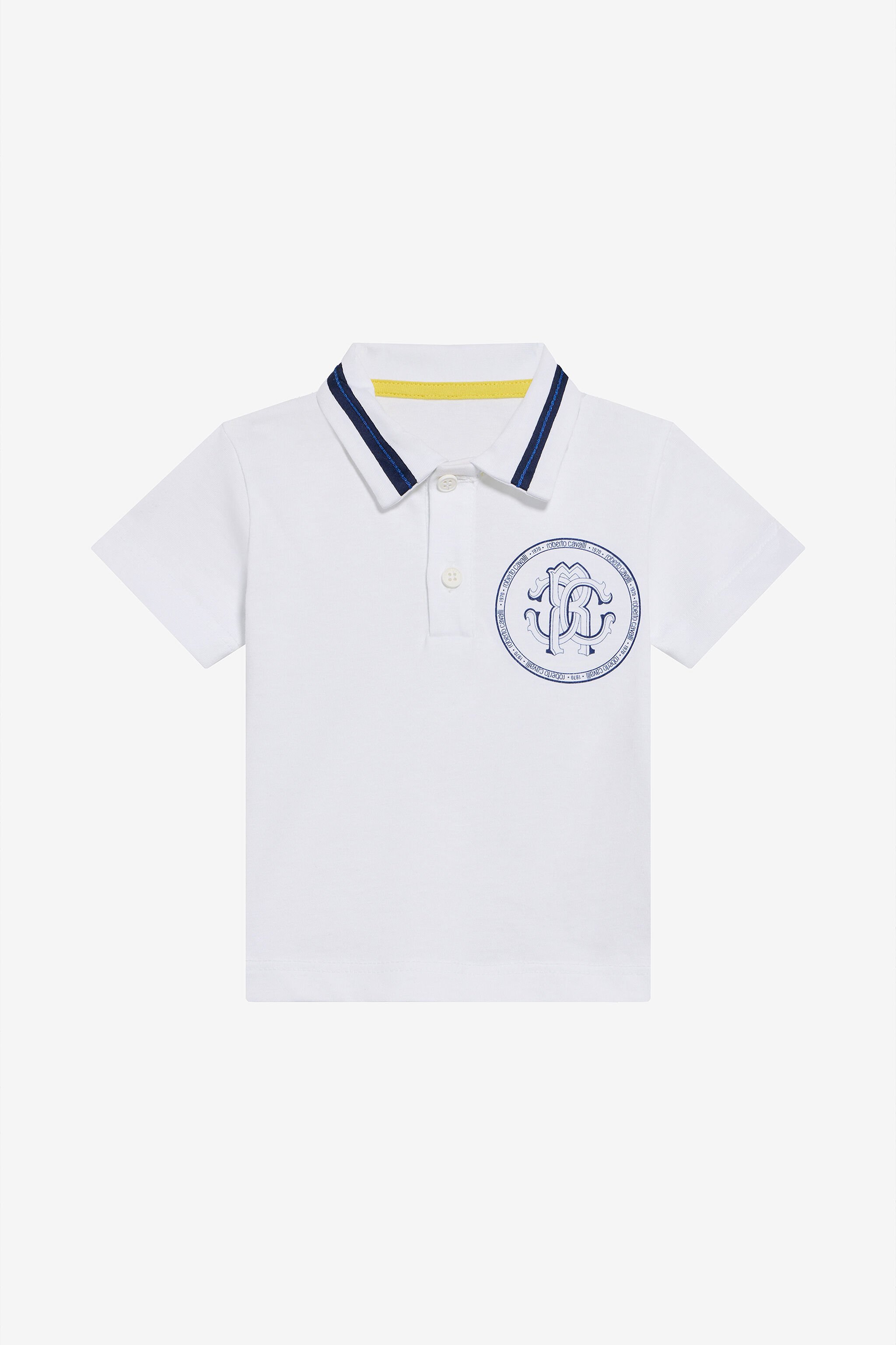 JU Weißes Poloshirt mit Monogram RC-Stickerei OPTICAL WHITE TJT644-JD001