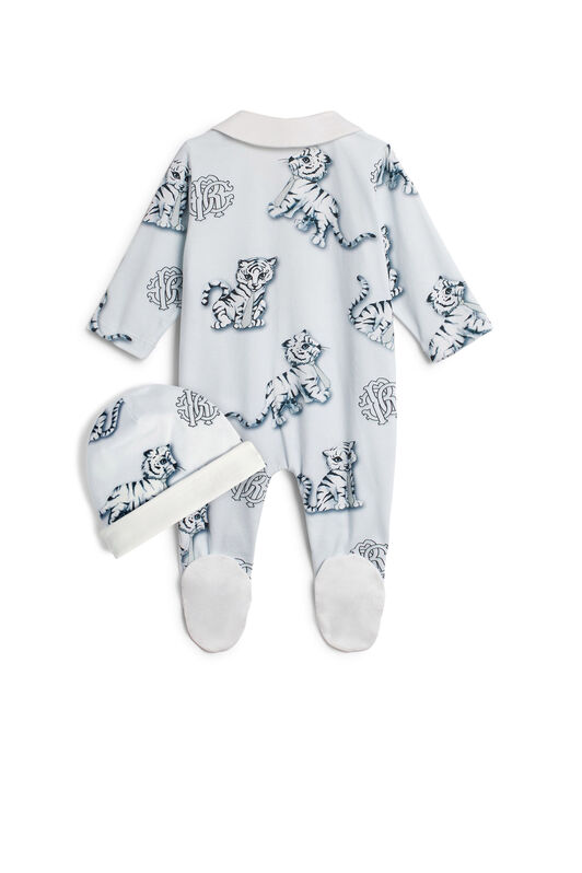 JU Funny Tiger print babygrow BABYBLUE/MILKY/BLACK IJT852-JFQ60