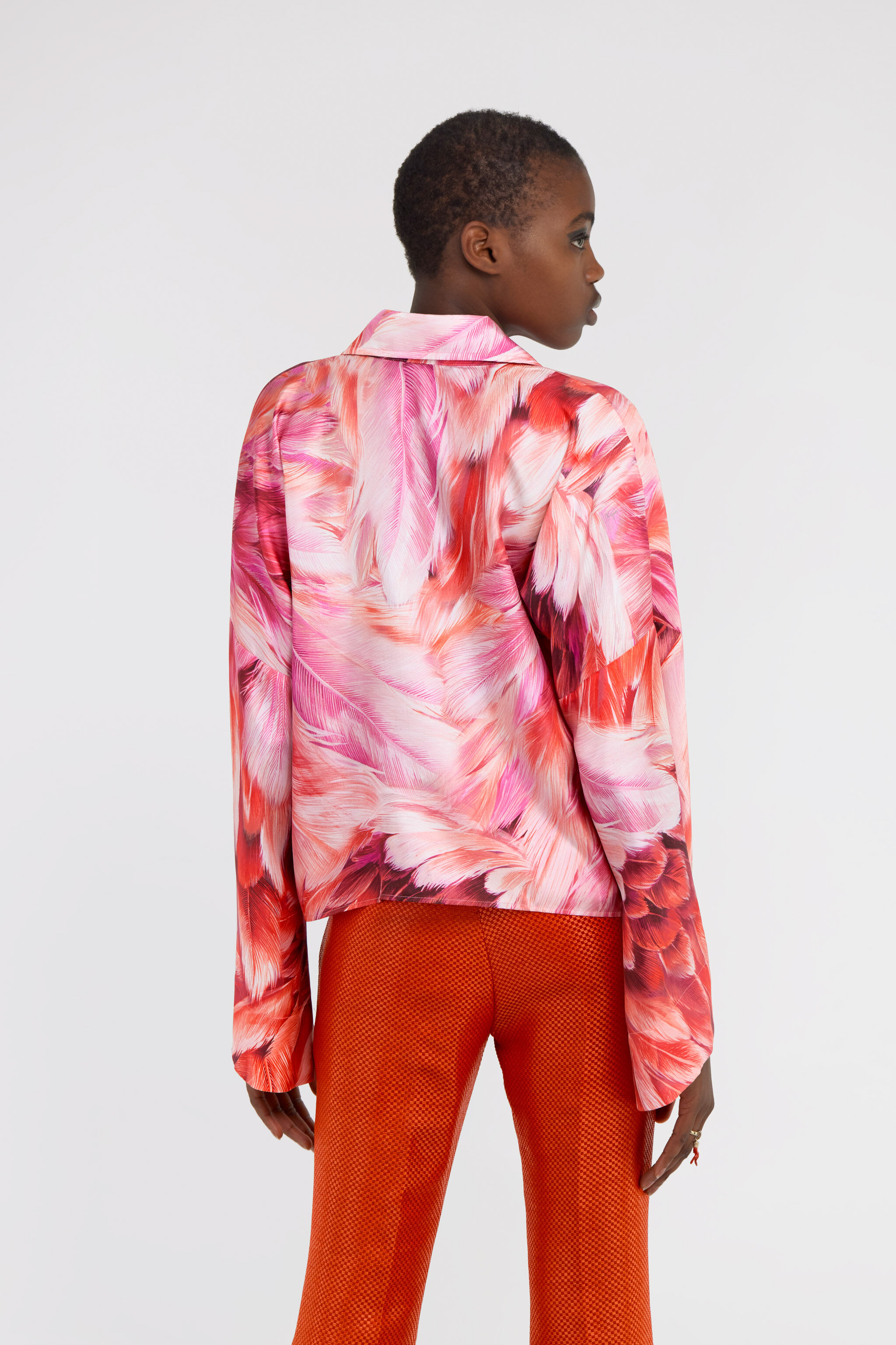 RC Plumage print shirt Fuchsia SWT705-4QL71