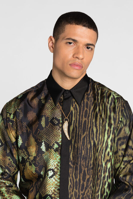 RC Python And Ocelot-Print Silk Shirt RC Python And Ocelot-Print Silk Shirt MILITARY PRT731-4QE64
