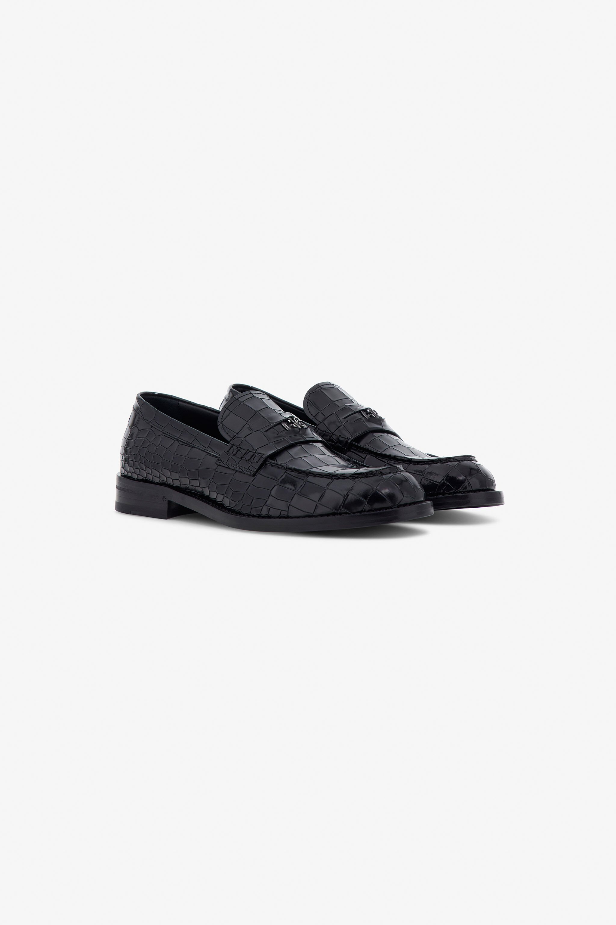 RC Crocodile-effect loafers Black TRS021-PZA91