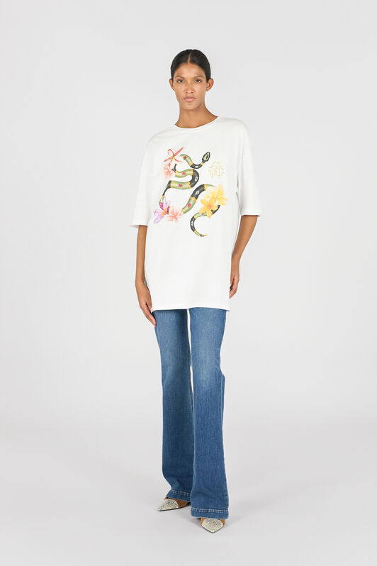RC Snake and flower print T-shirt White OOT62A-JD060