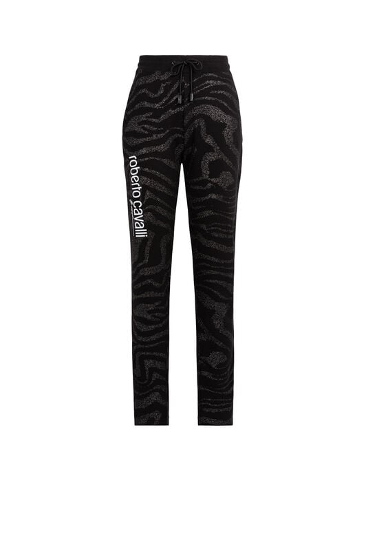 UG Glitter-Embellished Tiger-Print Track Pants BLACK LYY02P-CF060