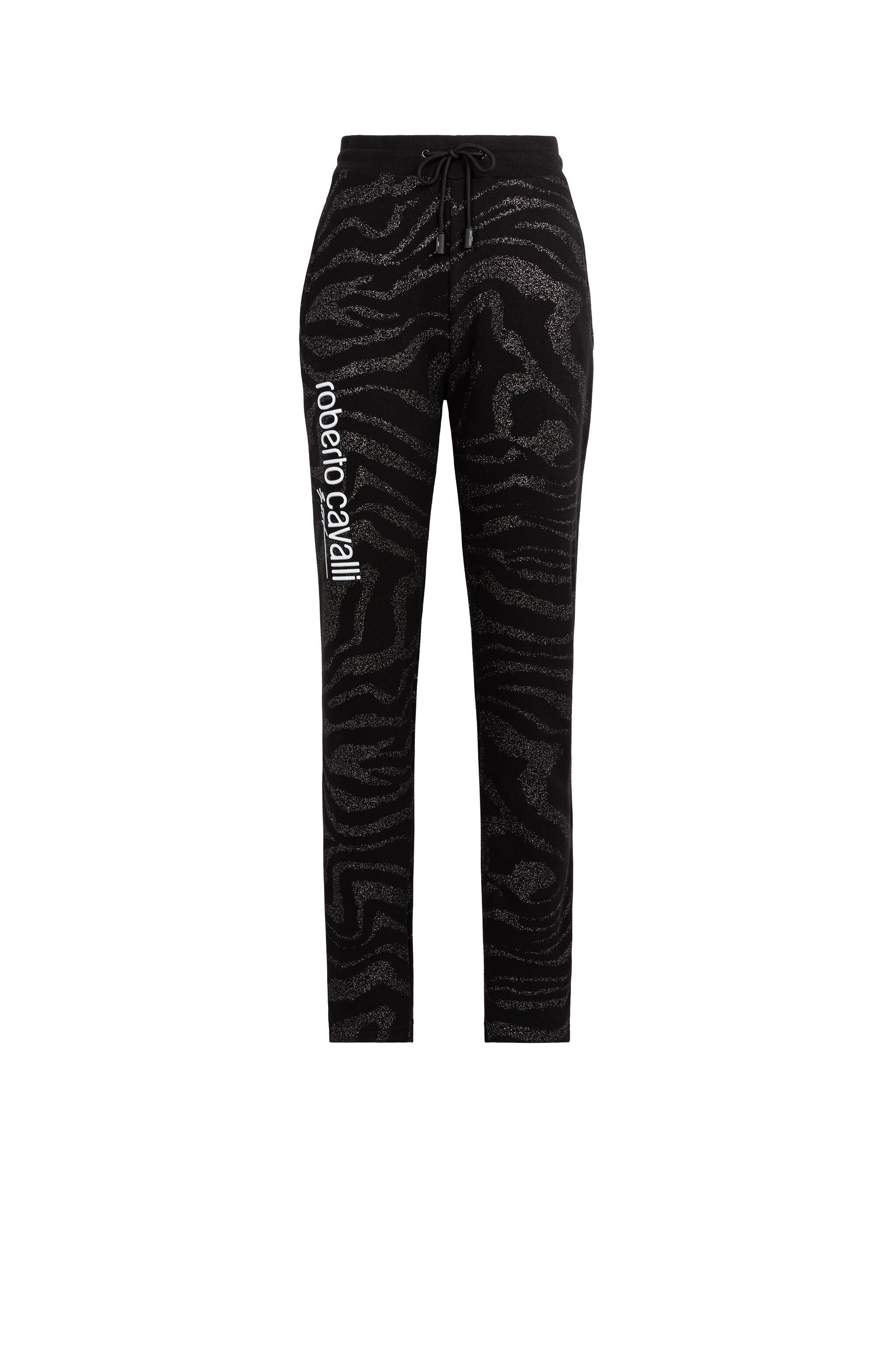 UG Glitter-Embellished Tiger-Print Track Pants BLACK LYY02P-CF060