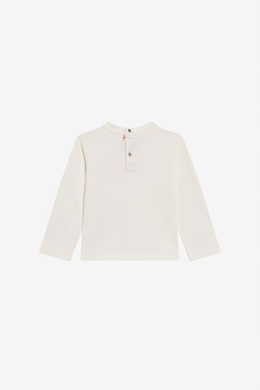 JU T-shirt Blanc en Coton avec Monogramme RC Floral MILKY WHITE TJT601-JD001