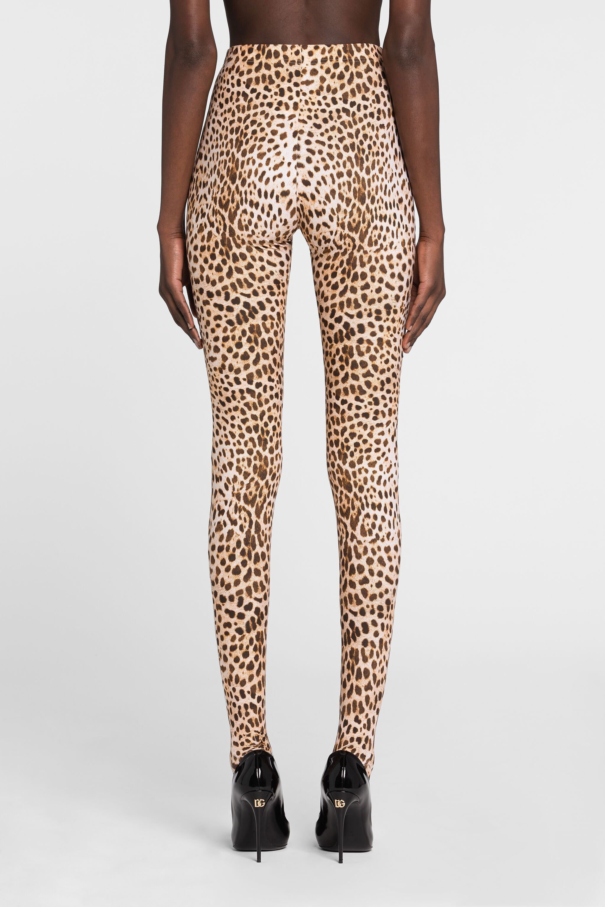 RC Legging avec pieds et imprimé guépard Marron clair PWT25A-LNF34