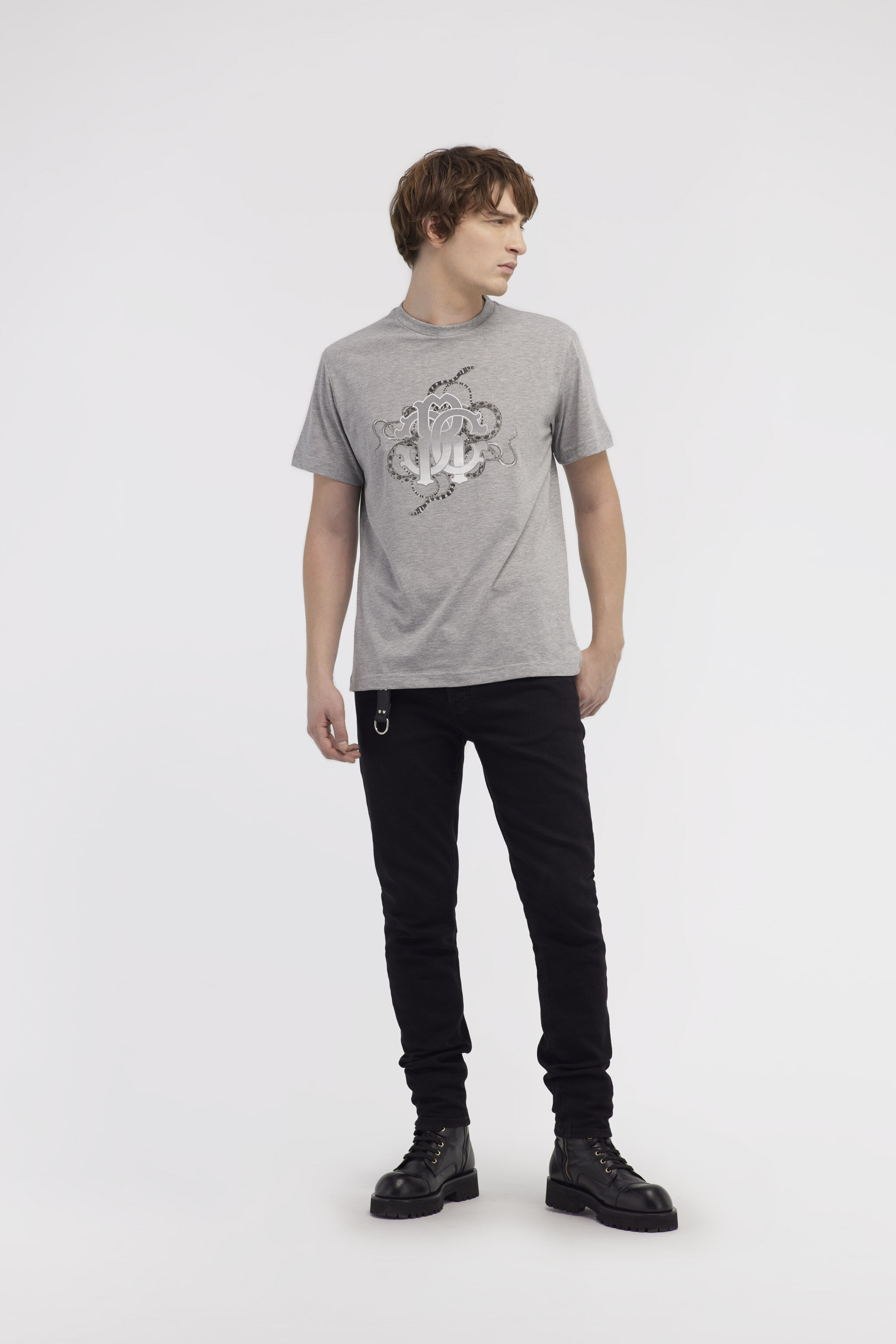 RC T-shirt with Snake print Gray NOT60N-JD016