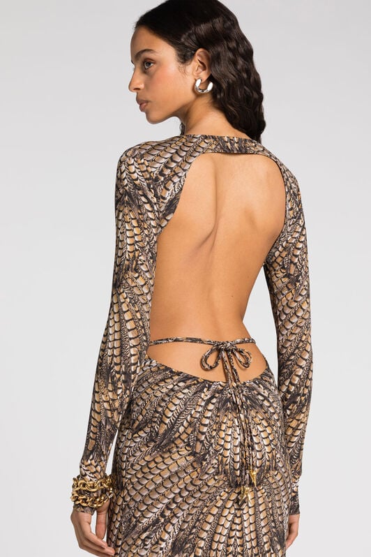 RC Cut-out patterned dress RC Cut-out patterned dress Light brown QKT102-LNF52