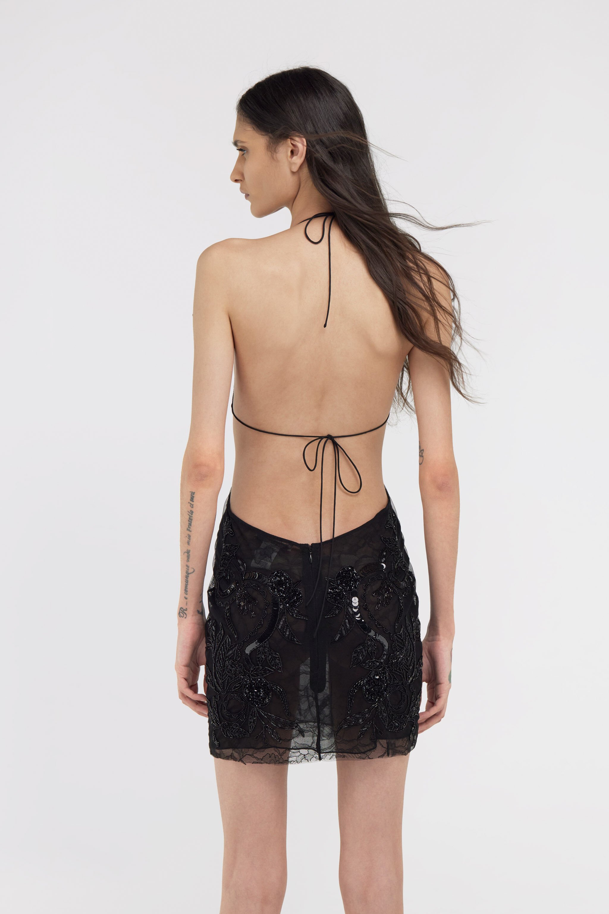 RC Embroidered dress Black SKR190-RT002