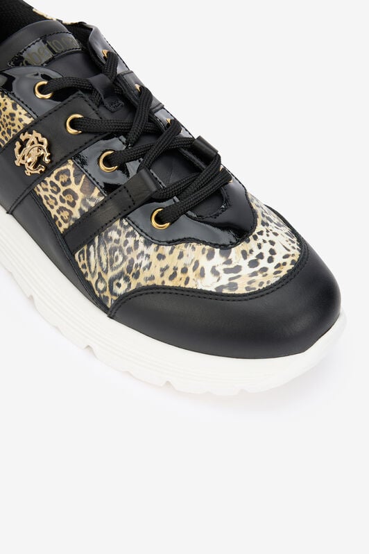 RC Leopard Print Leather Sneakers RC Leopard Print Leather Sneakers BLACK/JAGUAR QOS01G-PZO13