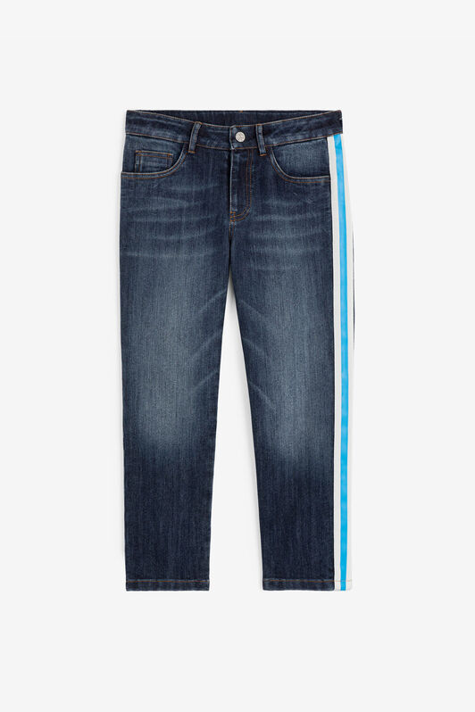 JU RC Monogram-Embroidered Side-Stripe Jeans Dark blue RJJ20D-DS015