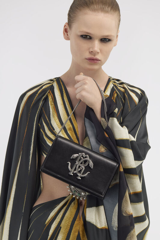 RC Mirror Snake Shoulder Bag Noir KWB112-PZ132