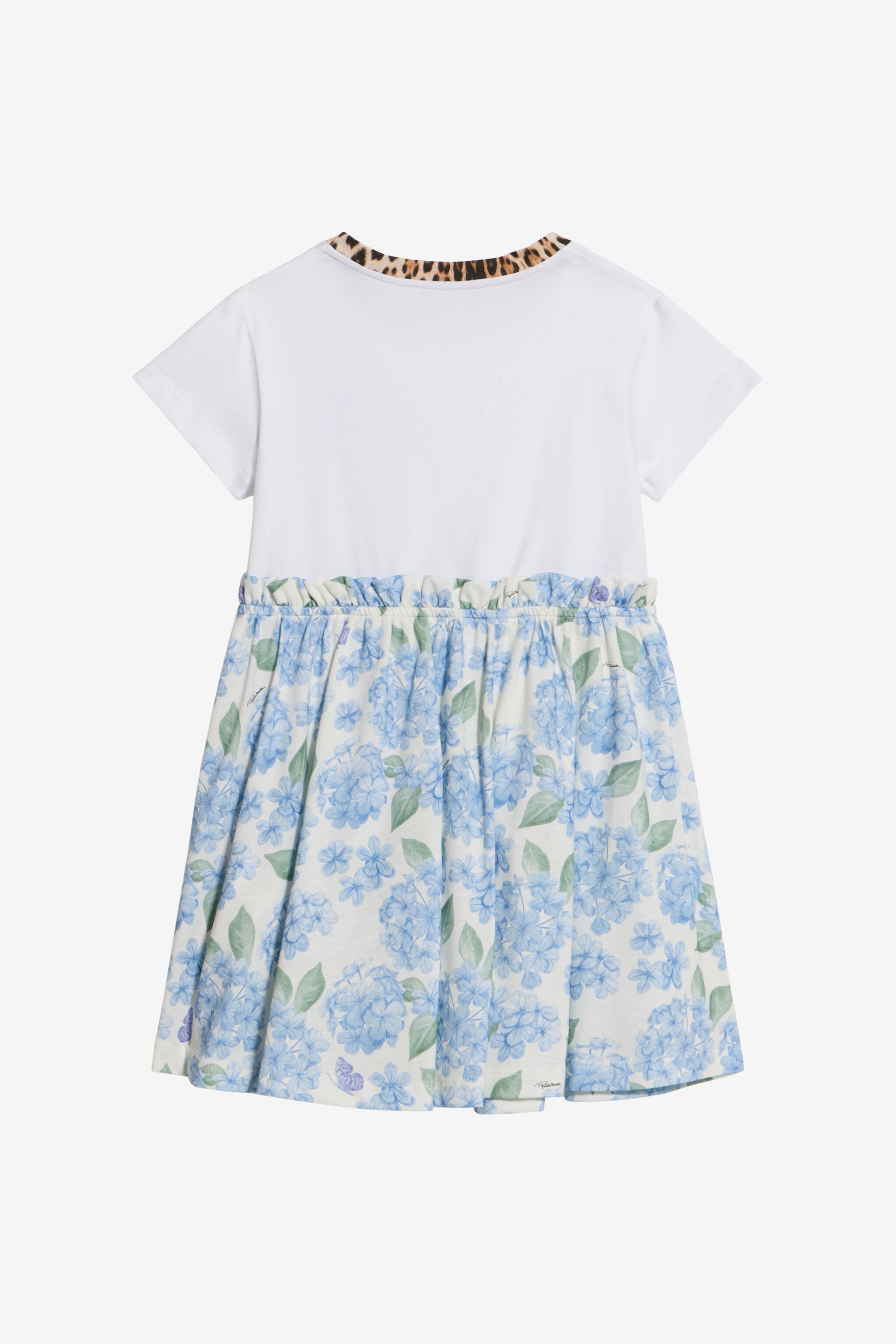 JU Baumwollkleid Mit Plumago-Print WHITE/BLUE WJT10B-JD001