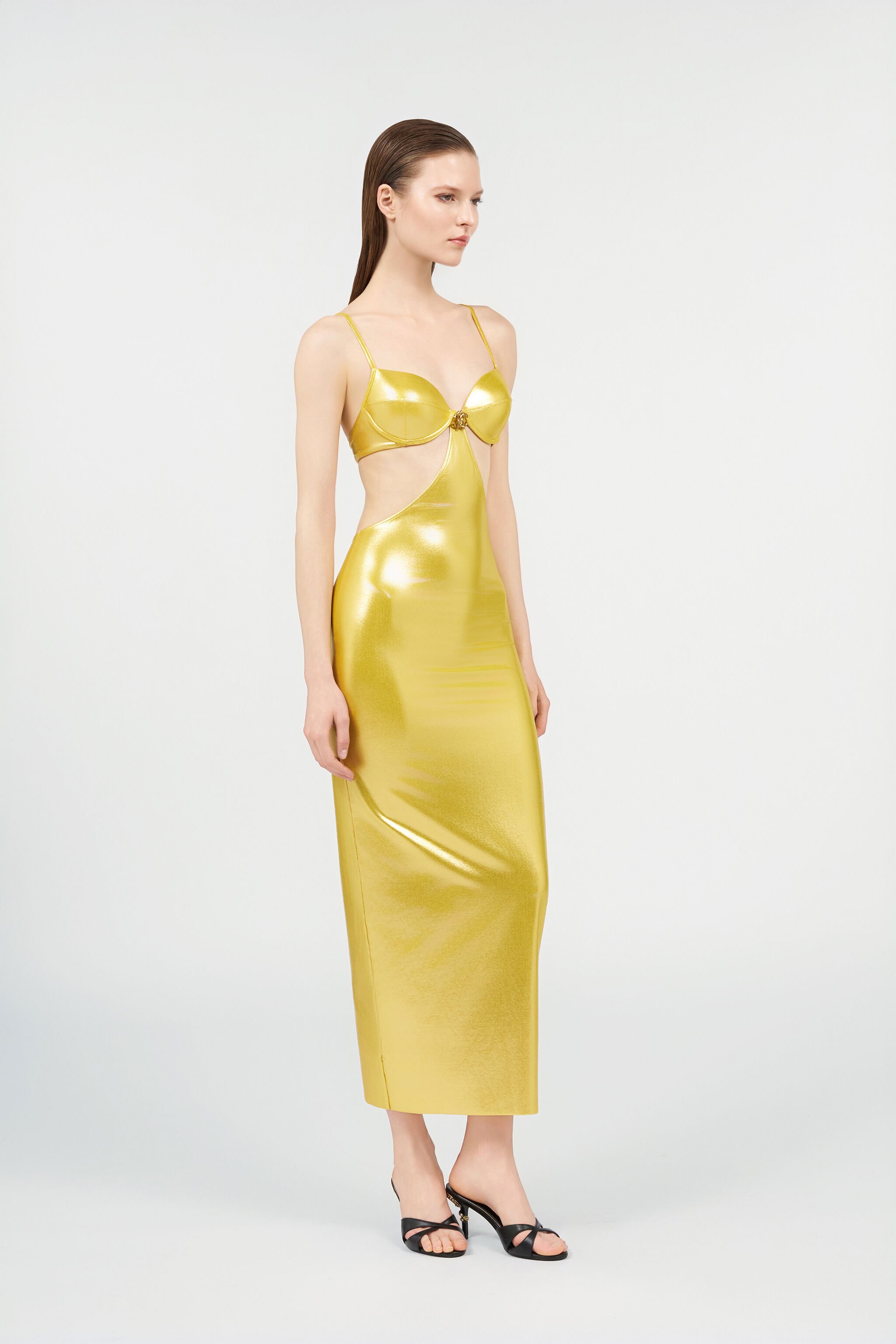 RC Long Golden Satin Dress LIGHT GOLD WKW023-LL031