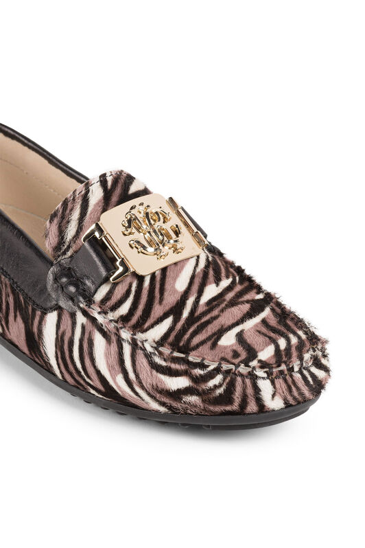JU Zebra-Print Loafers JU Zebra-Print Loafers Light brown FWLEBV-IEB38