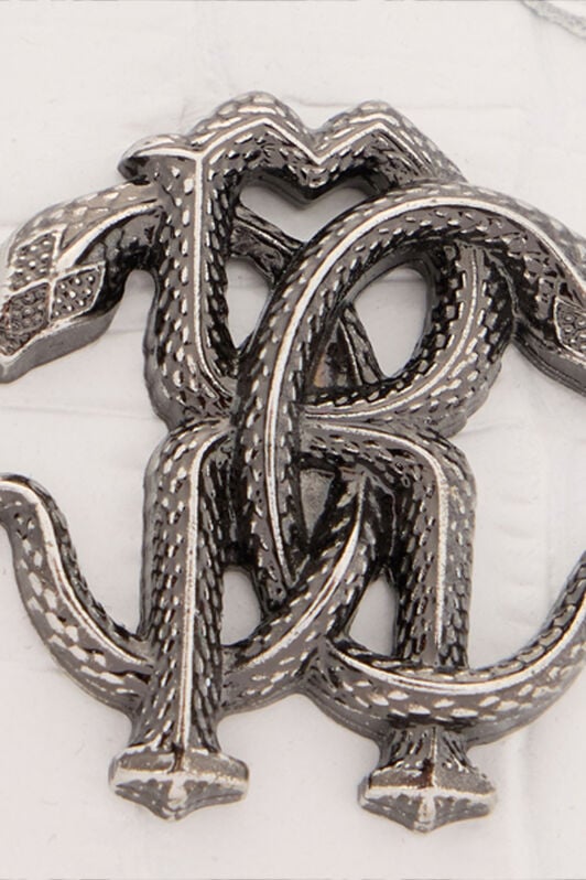 RC White Croc-Effect Sneaker with Monogram RC WHITE QOS00C-PZ577