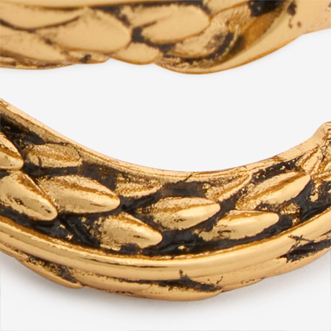 RC Anello Oro Anticato E Nero A Serpente Con Rombo OLD GOLD/BLACK WWG006-AM061