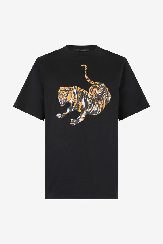RC Cotton T-Shirt with Tiger Black VRT61B-JD060