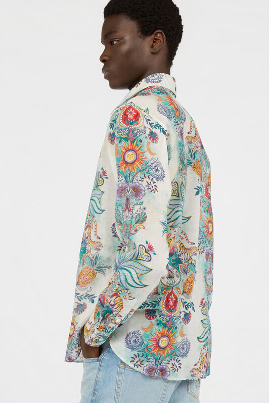 JC Camicia Con Stampa Tropical Garden TURCHESE CHIRO WFM016-WF164