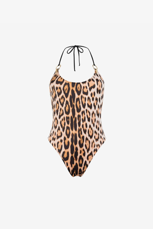 RC Leopard-print swimsuit Light Brown QKW00E-LNF53