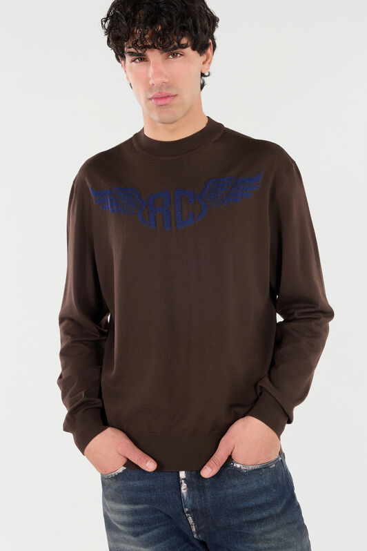 RC Wool Sweater with Winged Logo Brown VRM601-MQ015