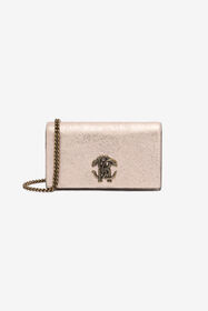 ${brand} Crackle-Effect Leather Bag With Mirror Snake Monogram ${colorDescription} ${masterID}