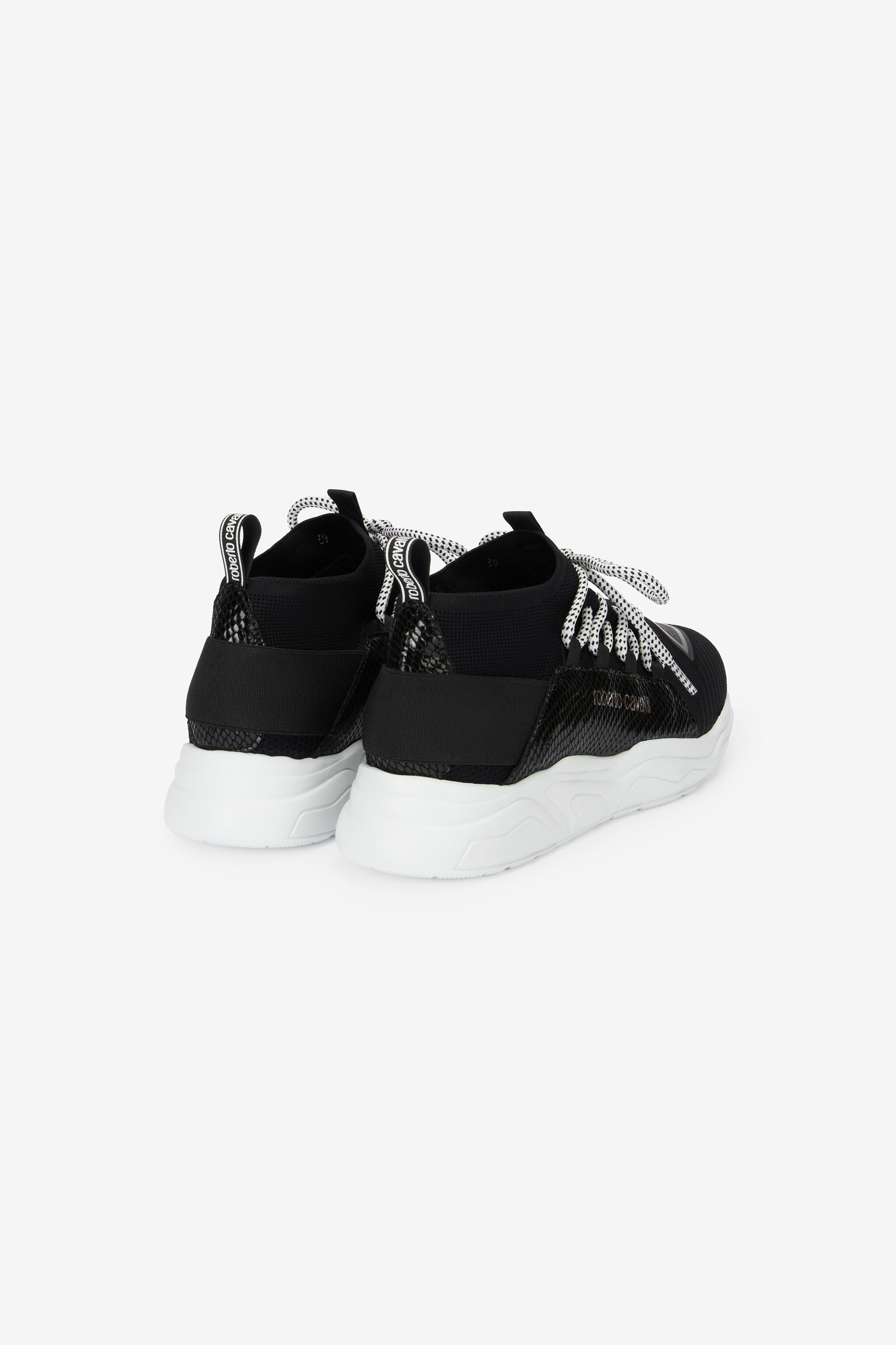 RC Sneakers with snake-effect inserts Black POS01B-PZO06
