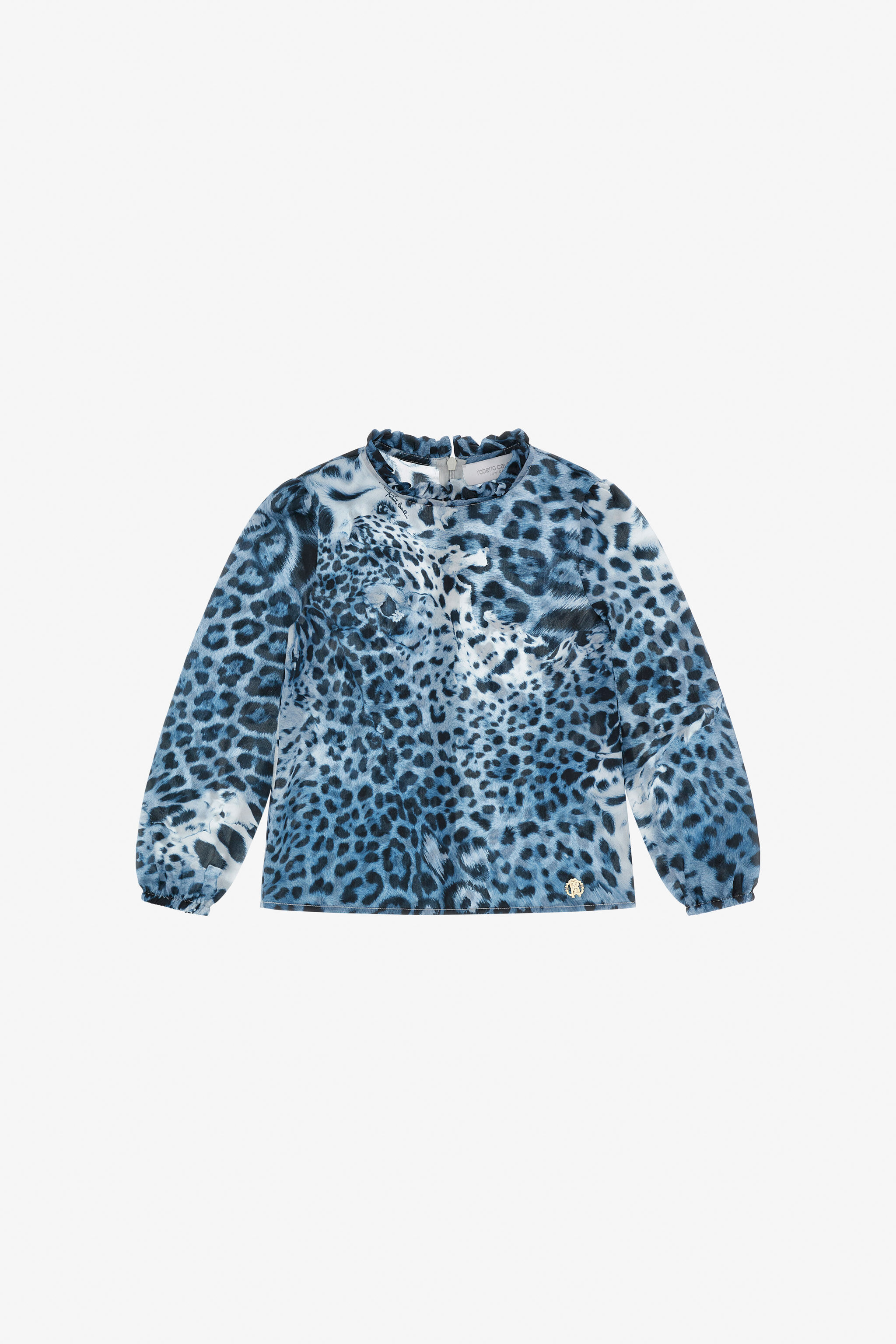 JU Blouse With Jaguar Skin Print JAGUARSKIN BLUE TJT64V-2NM10