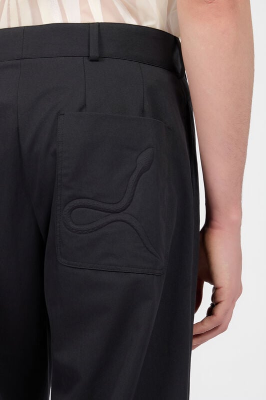 RC Black Trousers Snake Embroidery BLACK XNT209-TB009
