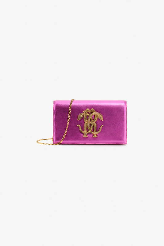 RC Shoulder bag with Monogram Mirror Snake Fuchsia SKB112-PN199