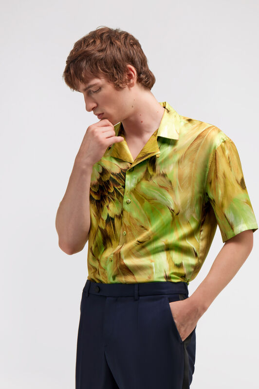 RC Camisa con estampado Plumange Verde claro SMT761-4QL71
