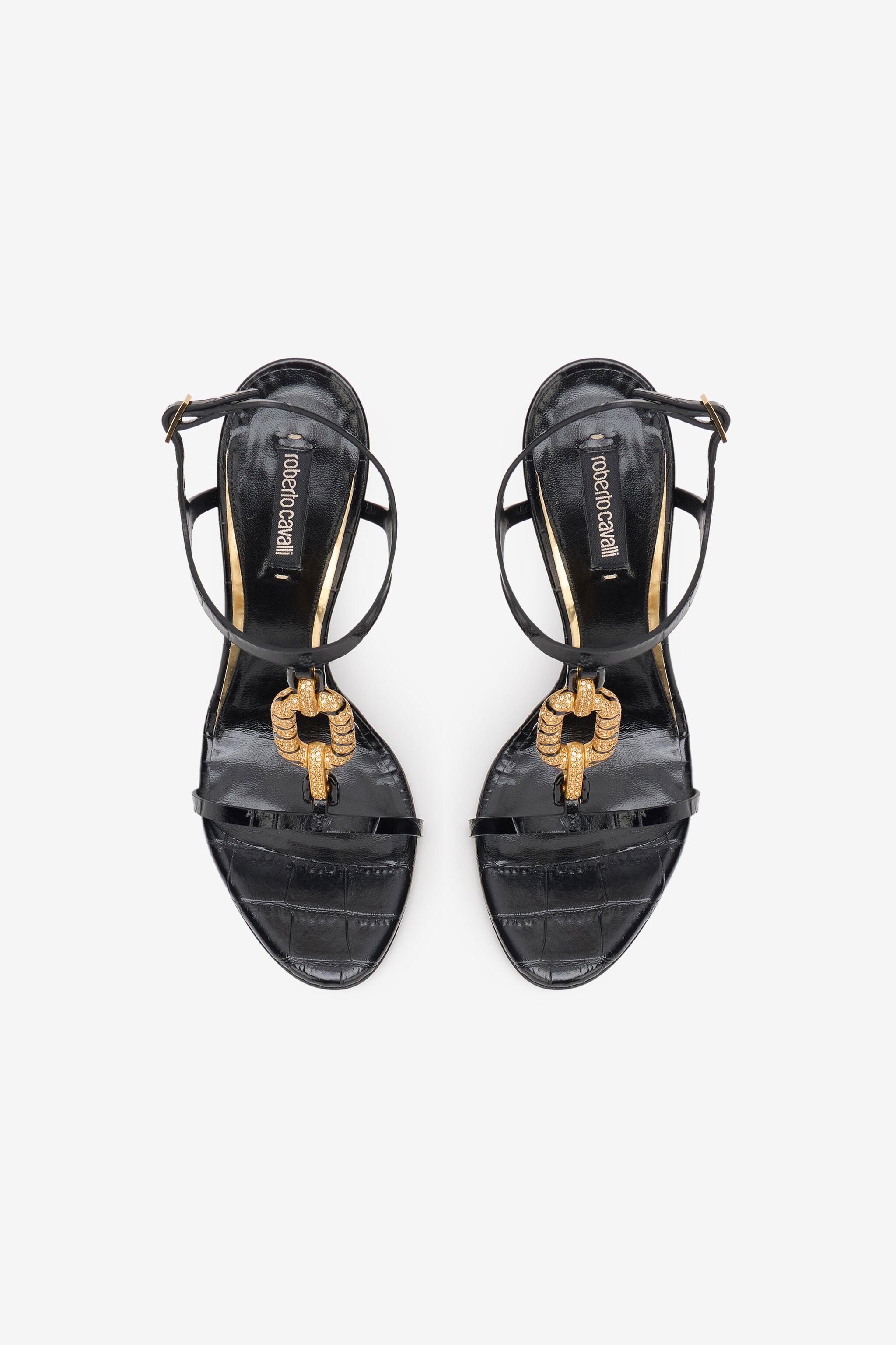 RC Leather Sandal with Jewel Detail RC Leather Sandal with Jewel Detail BLACK WKS008-PZ975