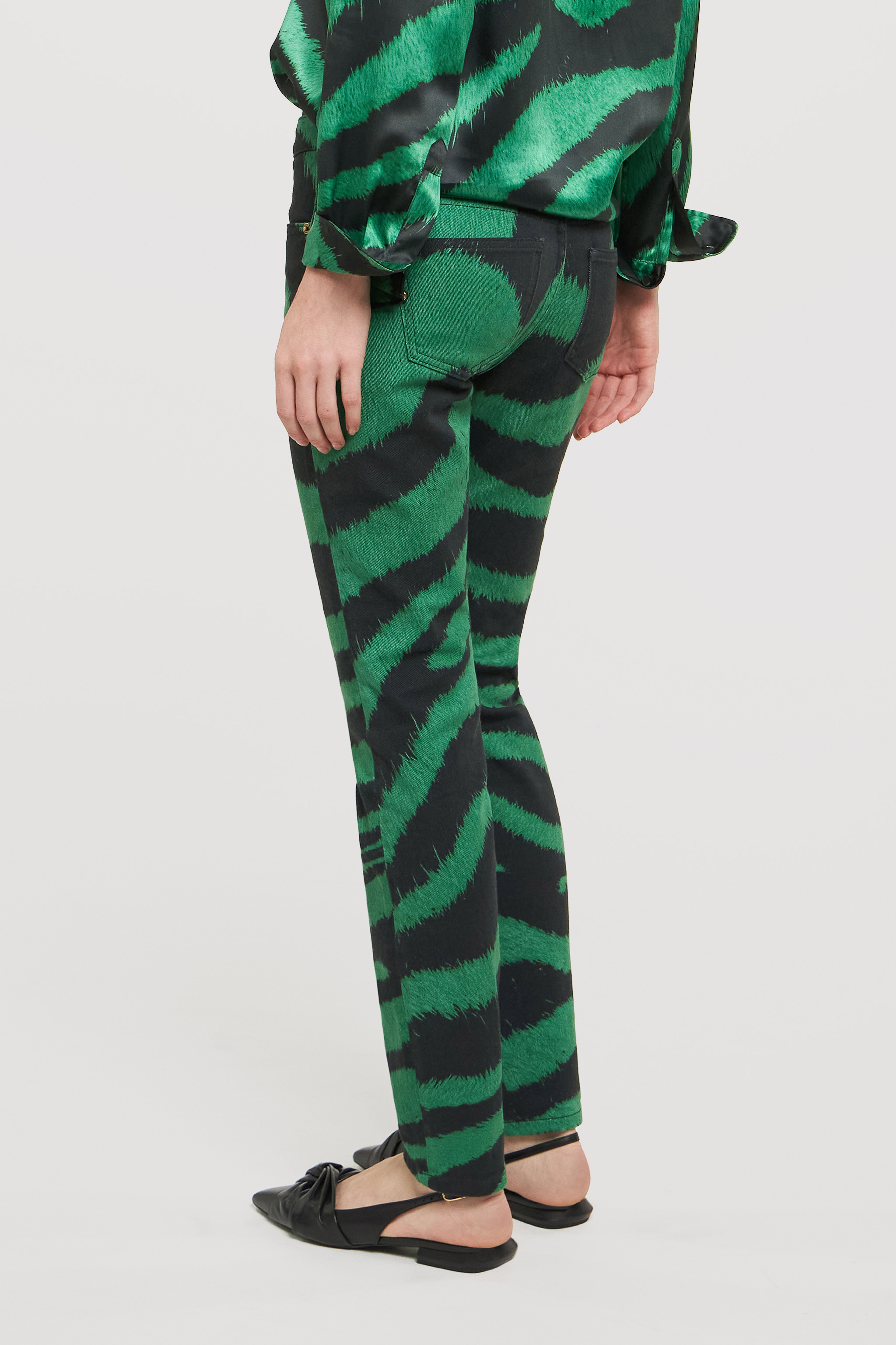 RC Skinny fit jeans with Zebra Tribute print Green UWJ232-DAP26