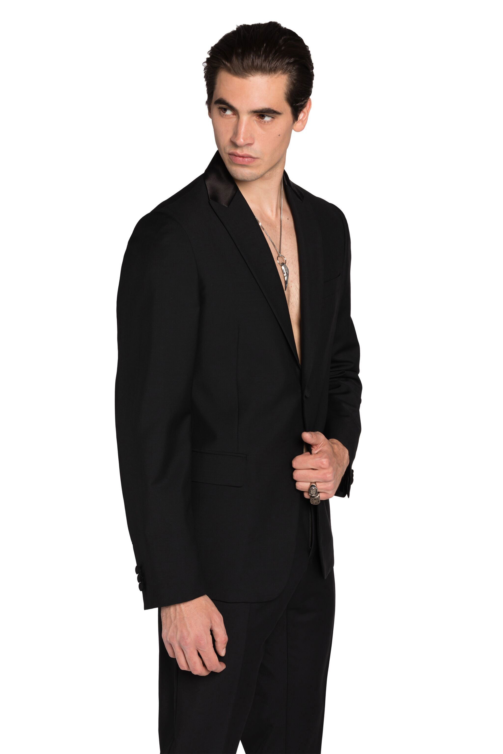 RC Single-Breasted Wool Blazer BLACK INT915-WC009