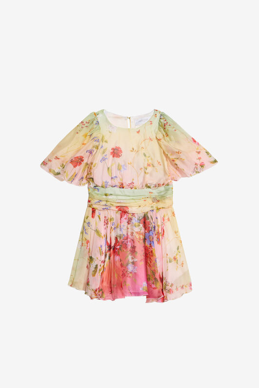 JU Miami Flowers Print Dress GREEN/FUXIA WJT11I-CTR64