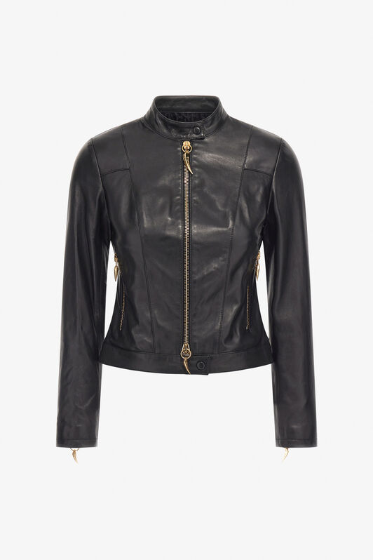 RC Leder-Bikerjacke Schwarz SKP400-PN504