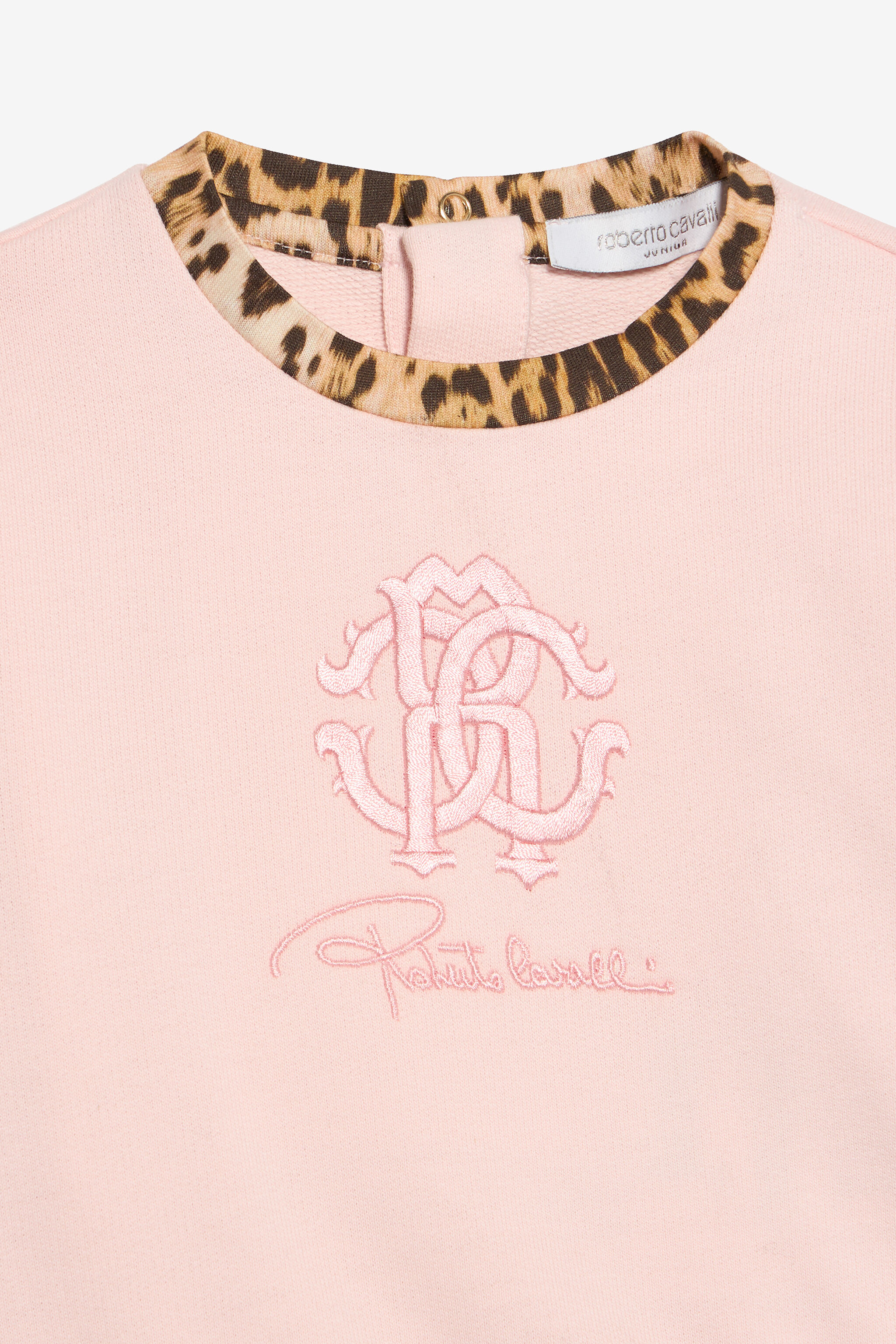 JU Baby Pink Sweatshirt with Embroidered Flowers BABY ROSE VJT662-CF050