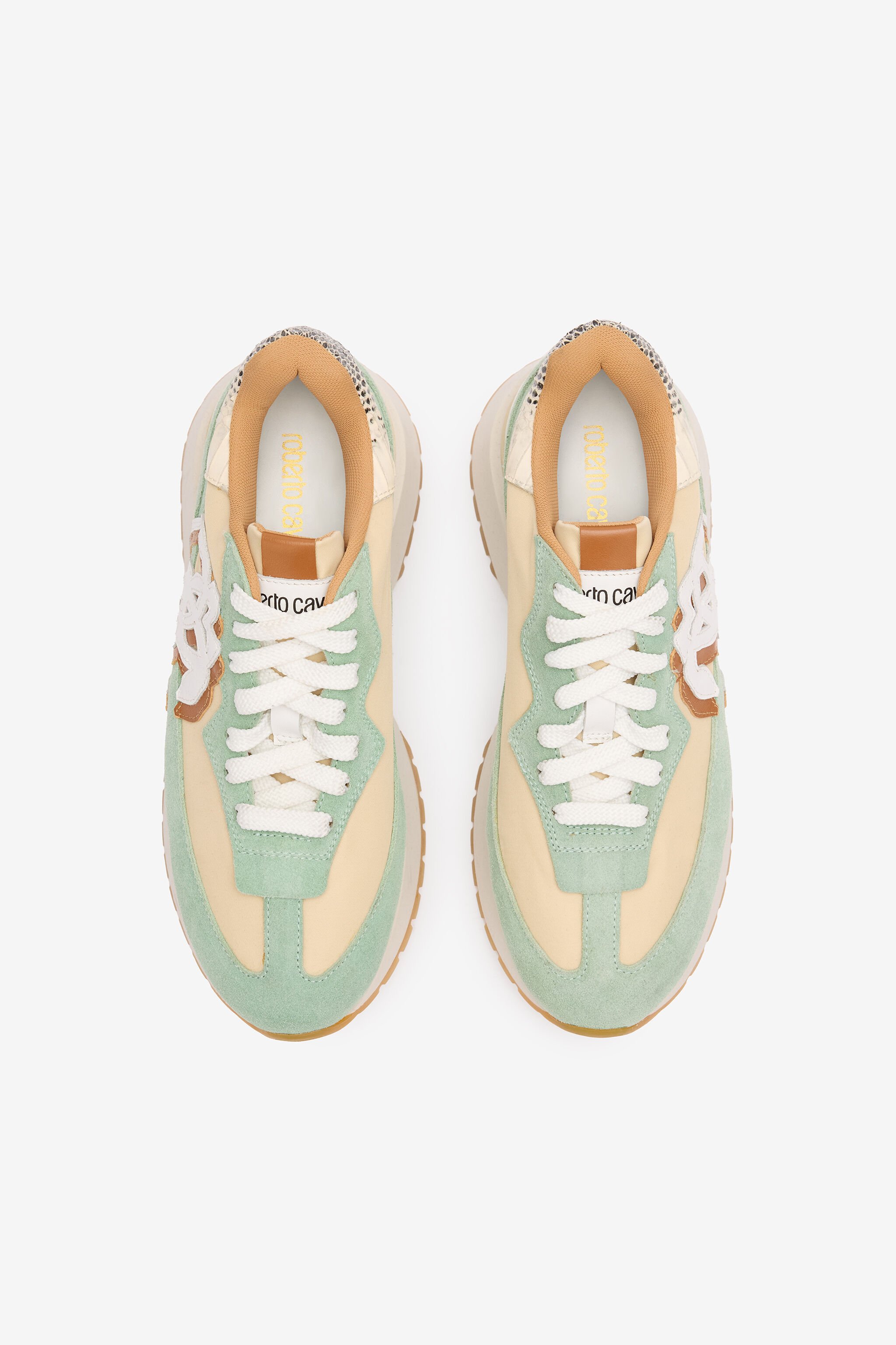 RC Sneakers with Contrasting Back and Mirror Snake Monogram Hellgrün UKS032-PZM01