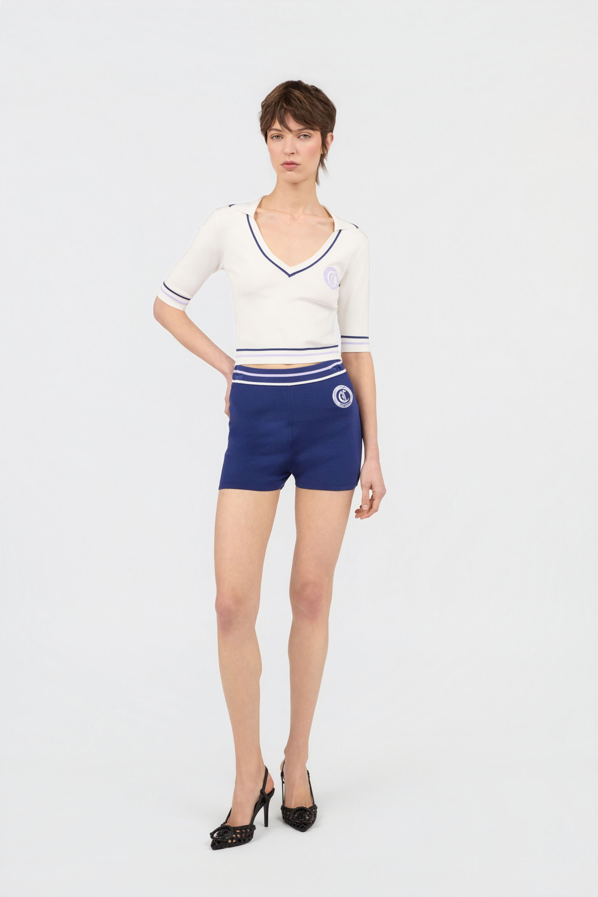 JC White Knit Crop Top WHITE WFM030-WF571
