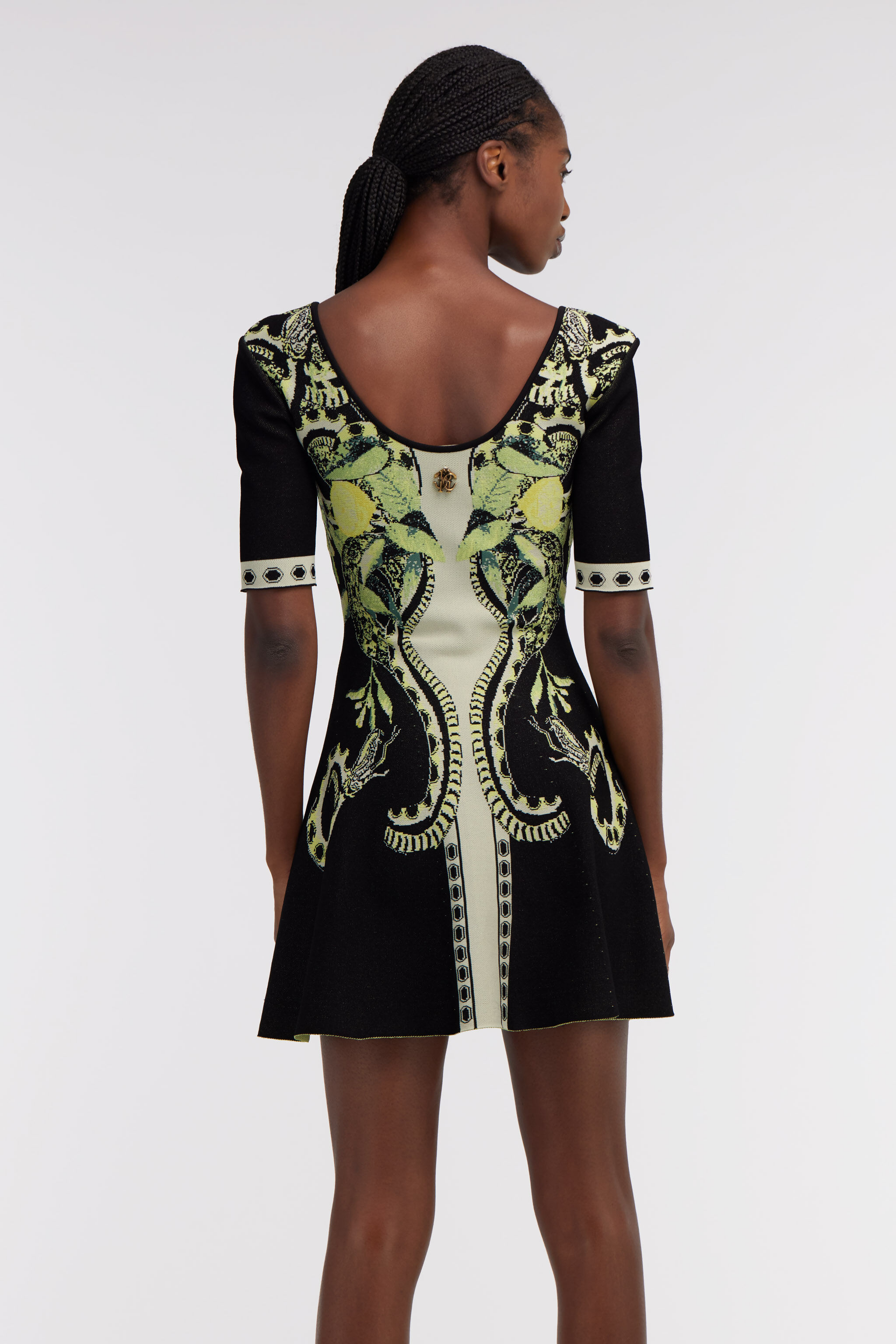 RC Lemon print knit dress Negro SKM113-MI150