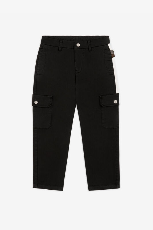 JU RC Monogram-Embroidered Cargo Trousers JU RC Monogram-Embroidered Cargo Trousers Black RJT20P-CE035