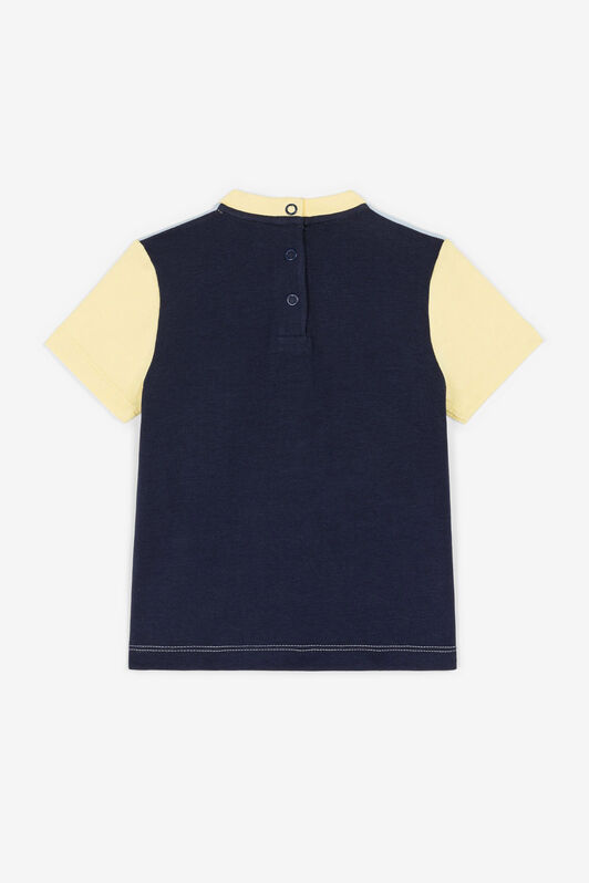 JU Logo-Print Colourblock T-Shirt Light blue OJT61E-JV025