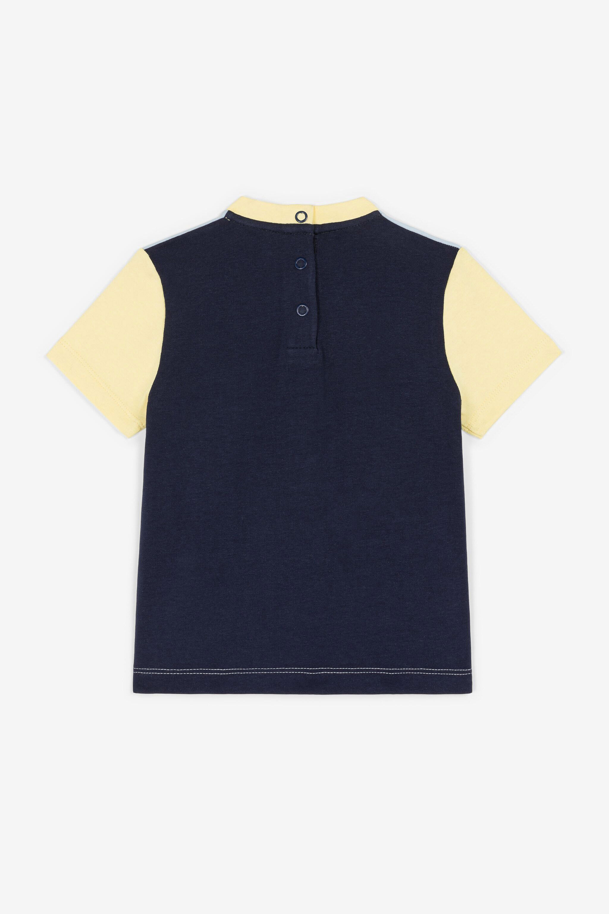 JU Logo-Print Colourblock T-Shirt Light blue OJT61E-JV025