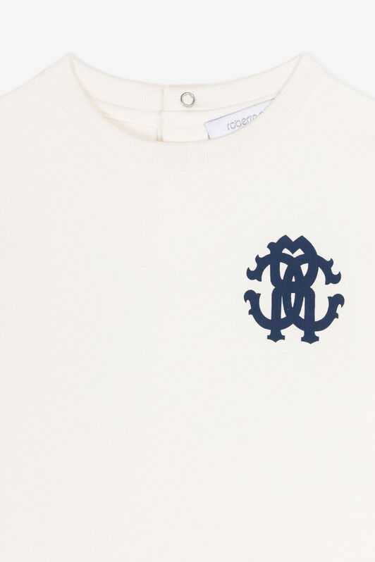 JU Camiseta con Monograma RC Blanco RJT612-JD001