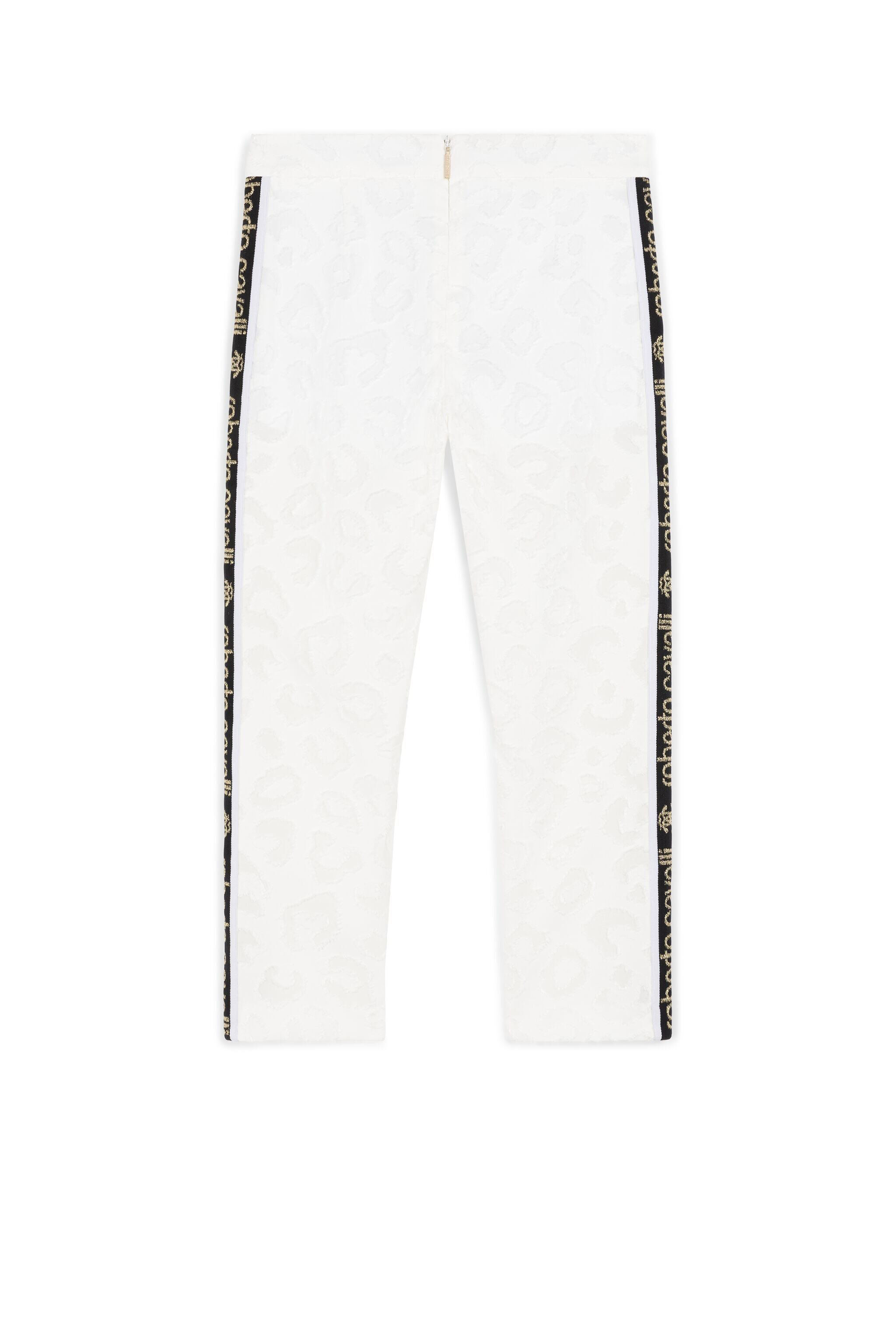 JU Leopard-Jacquard Trousers WHITE KJT200-DV002